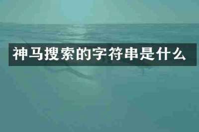 神马搜索的字符串是什么