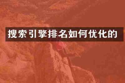 搜索引擎排名如何优化的