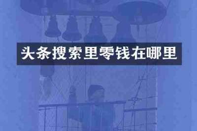 头条搜索里零钱在哪里