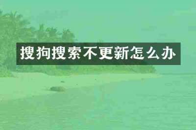 搜狗搜索不更新怎么办