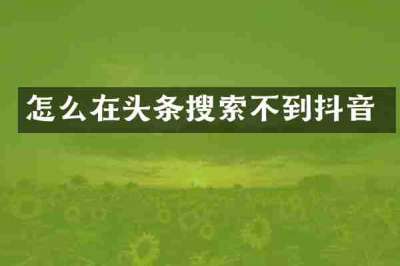 怎么在头条搜索不到抖音