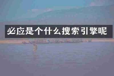 必应是个什么搜索引擎呢