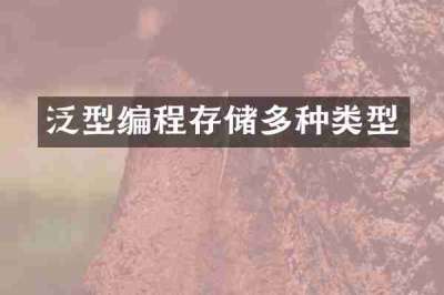 泛型编程存储多种类型