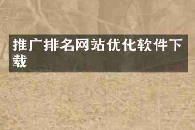 推广排名网站优化软件下载