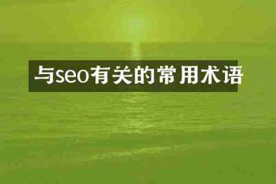 与seo有关的常用术语