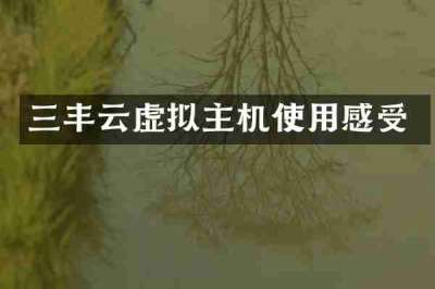 三丰云虚拟主机使用感受