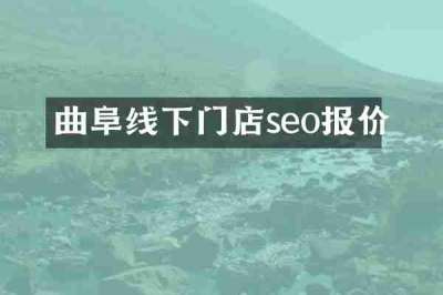 曲阜线下门店seo报价