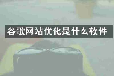 谷歌网站优化是什么软件