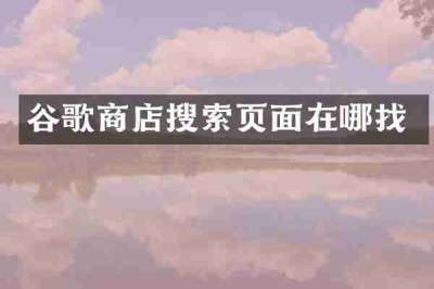 谷歌商店搜索页面在哪找