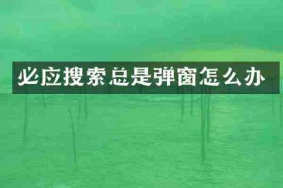 必应搜索总是弹窗怎么办