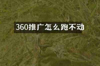 360推广怎么跑不动