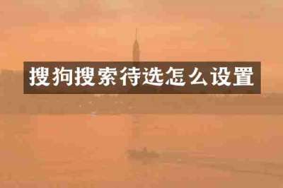 搜狗搜索待选怎么设置