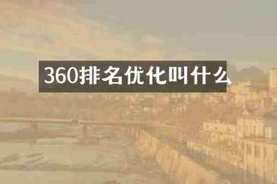 360排名优化叫什么