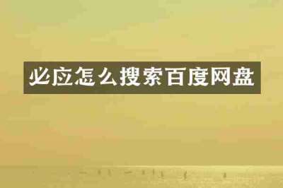 必应怎么搜索百度网盘