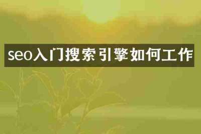 seo入门搜索引擎如何工作
