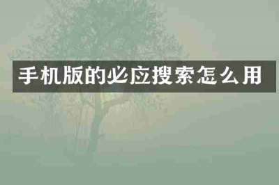 手机版的必应搜索怎么用