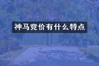 神马竞价有什么特点