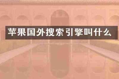 苹果国外搜索引擎叫什么