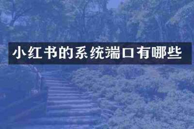 小红书的系统端口有哪些