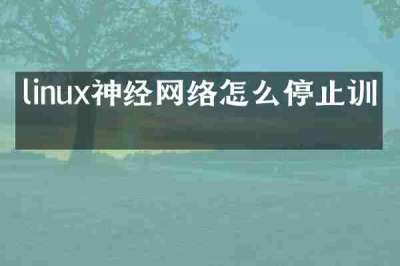 linux神经网络怎么停止训练