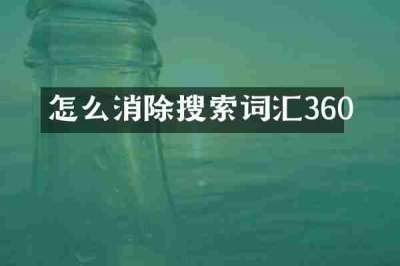 怎么消除搜索词汇360