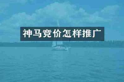 神马竞价怎样推广