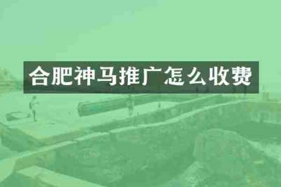 合肥神马推广怎么收费