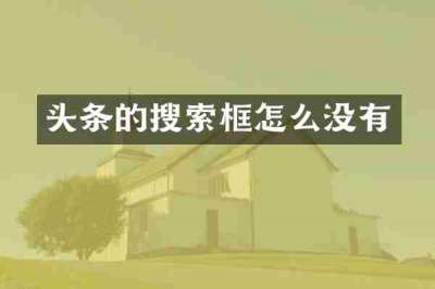 头条的搜索框怎么没有