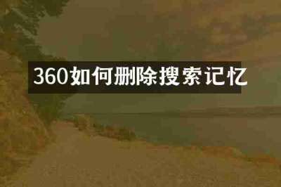 360如何删除搜索记忆
