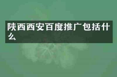 陕西西安百度推广包括什么