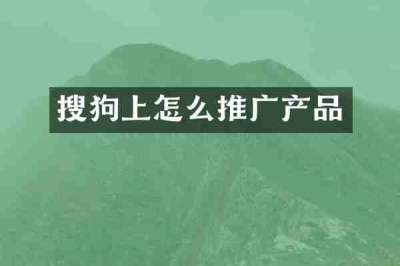 搜狗上怎么推广产品