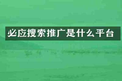 必应搜索推广是什么平台