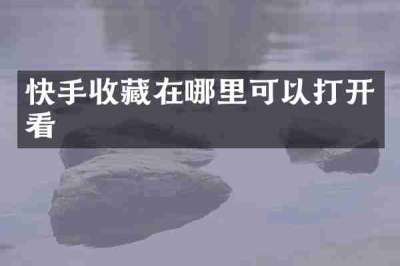 快手收藏在哪里可以打开看