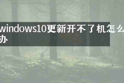 windows10更新开不了机怎么办