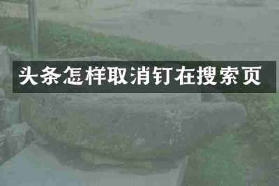 头条怎样取消钉在搜索页