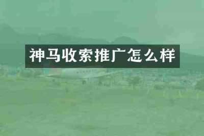 神马收索推广怎么样