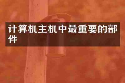 计算机主机中最重要的部件