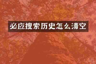 必应搜索历史怎么清空