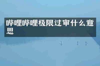 哔哩哔哩极限过审什么意思