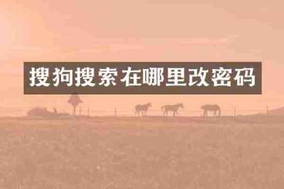 搜狗搜索在哪里改密码