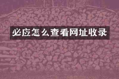 必应怎么查看网址收录