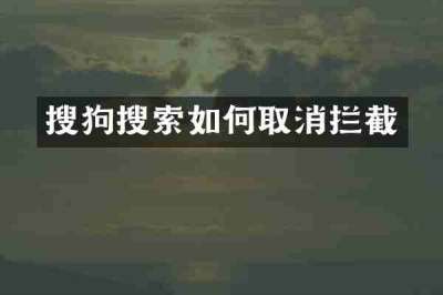 搜狗搜索如何取消拦截