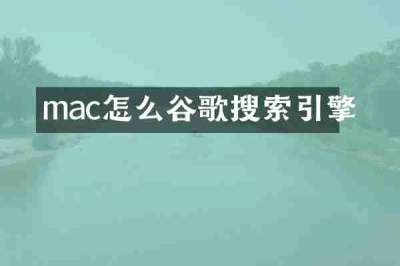 mac怎么谷歌搜索引擎