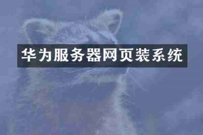 华为服务器网页装系统