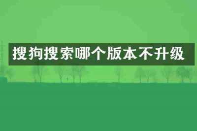 搜狗搜索哪个版本不升级