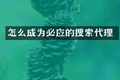 怎么成为必应的搜索代理