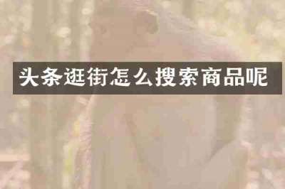 头条逛街怎么搜索商品呢