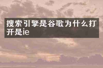 搜索引擎是谷歌为什么打开是ie