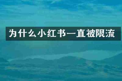 为什么小红书一直被限流