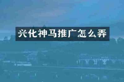 兴化神马推广怎么弄